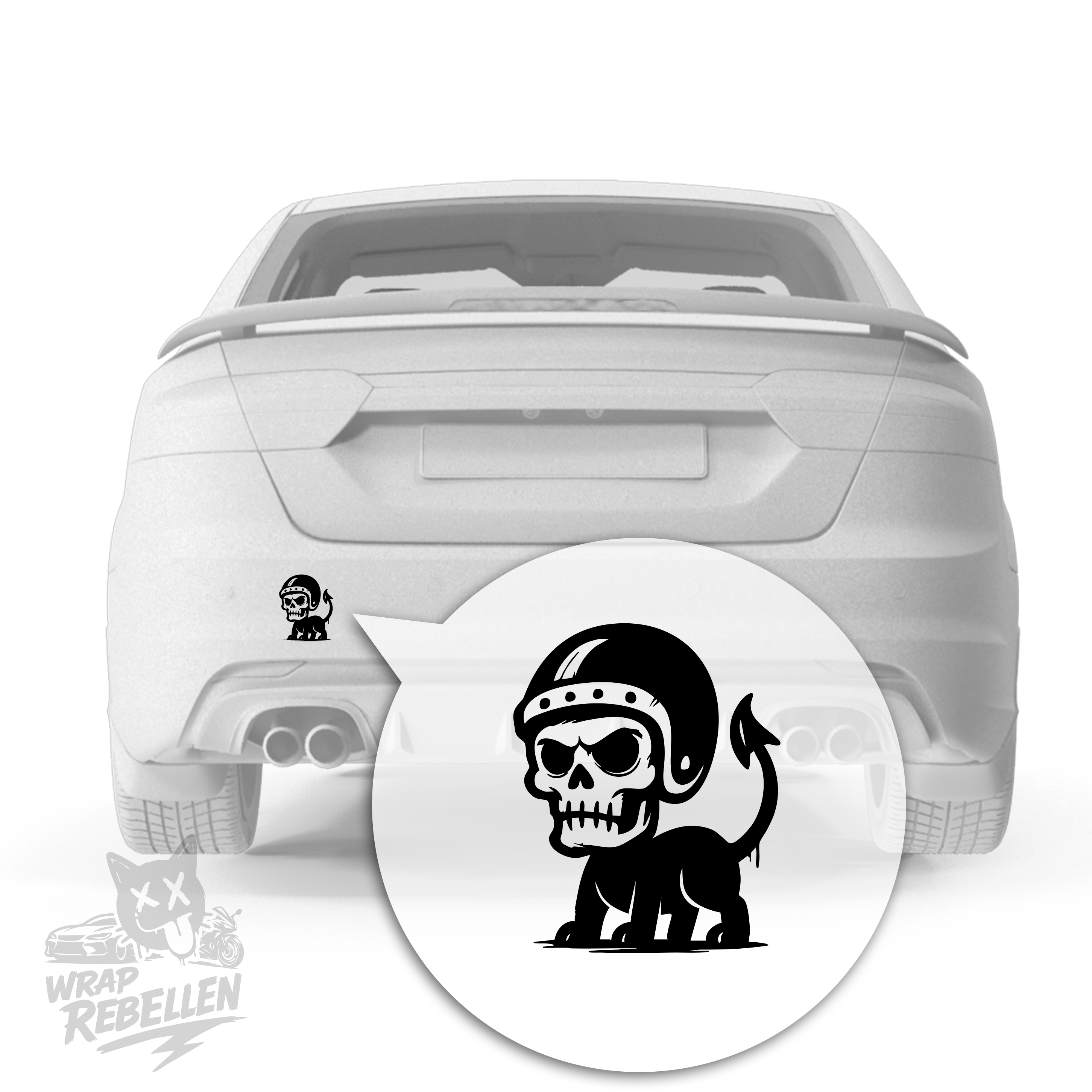 Höllenköter – Skull Devil Dog Vinyl Sticker